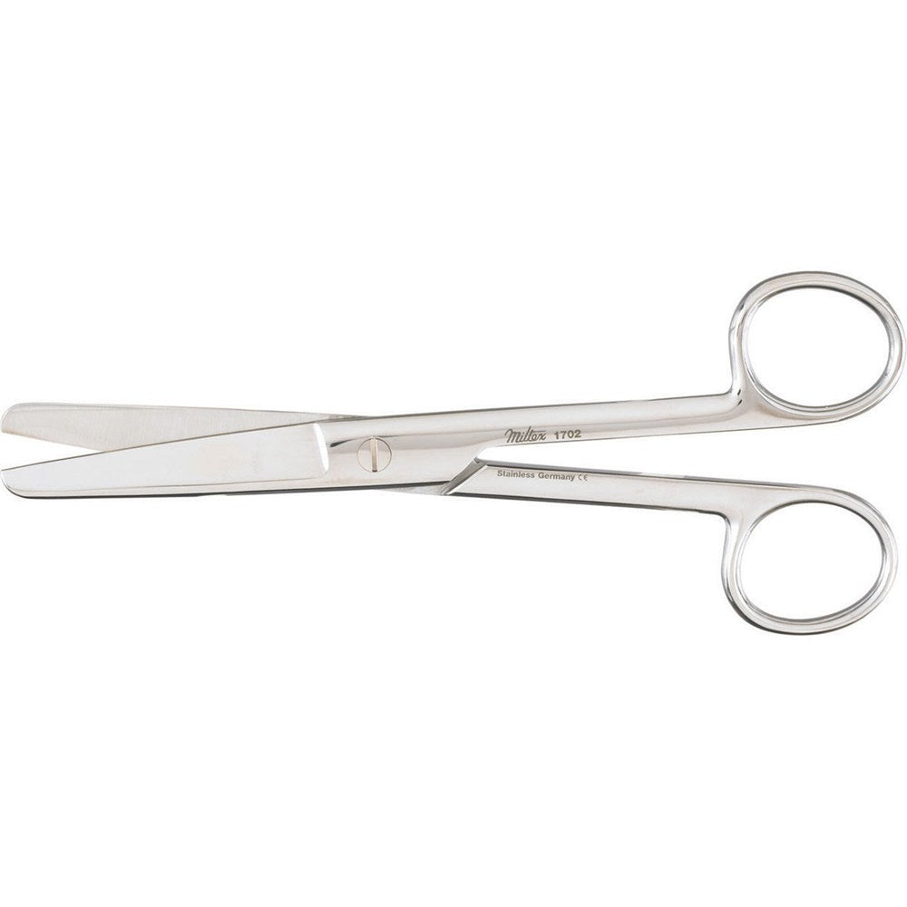 MILTEX Utility Scissors straight, blunt/blunt, one serrated blade, extra heavy, Length= 6-1/2" (16.5 cm). MPN: 1702