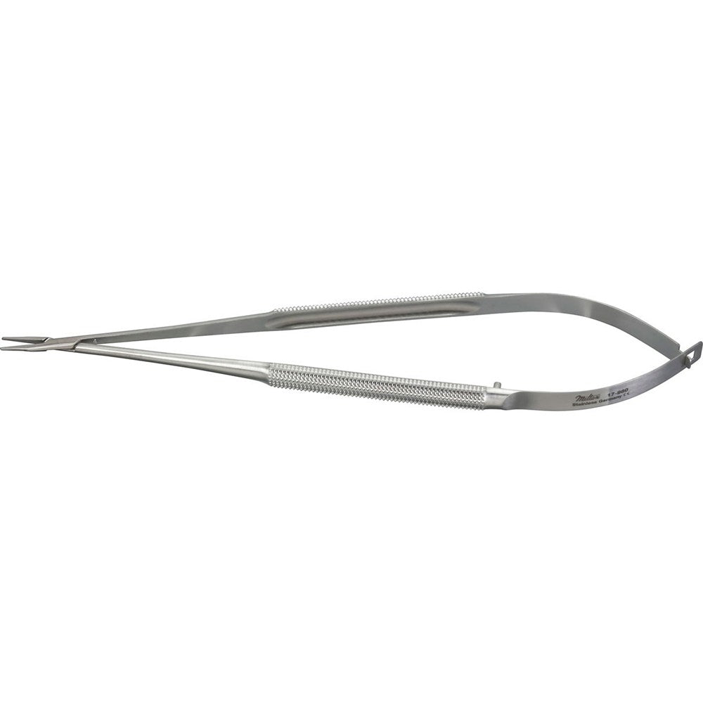 Miltex Micro Needle Holder, 7⅛" (18.1 cm), Straight, Round Handles, 0.6 mm Tips. MPN: 17-980