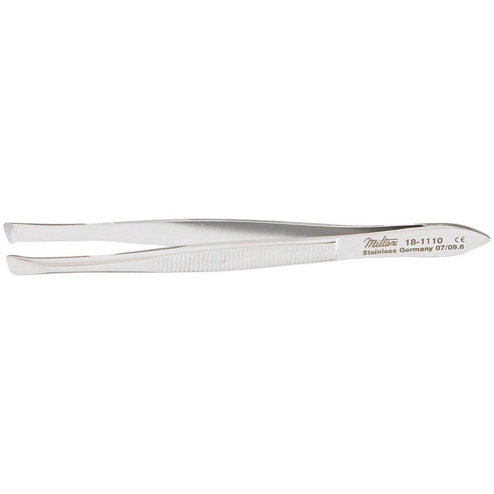 MILTEX BERGH Cilia Forceps, 3-1/2" (88mm), 5.1mm Wide Jaws with Horizontal Serrations. MPN: 18-1110