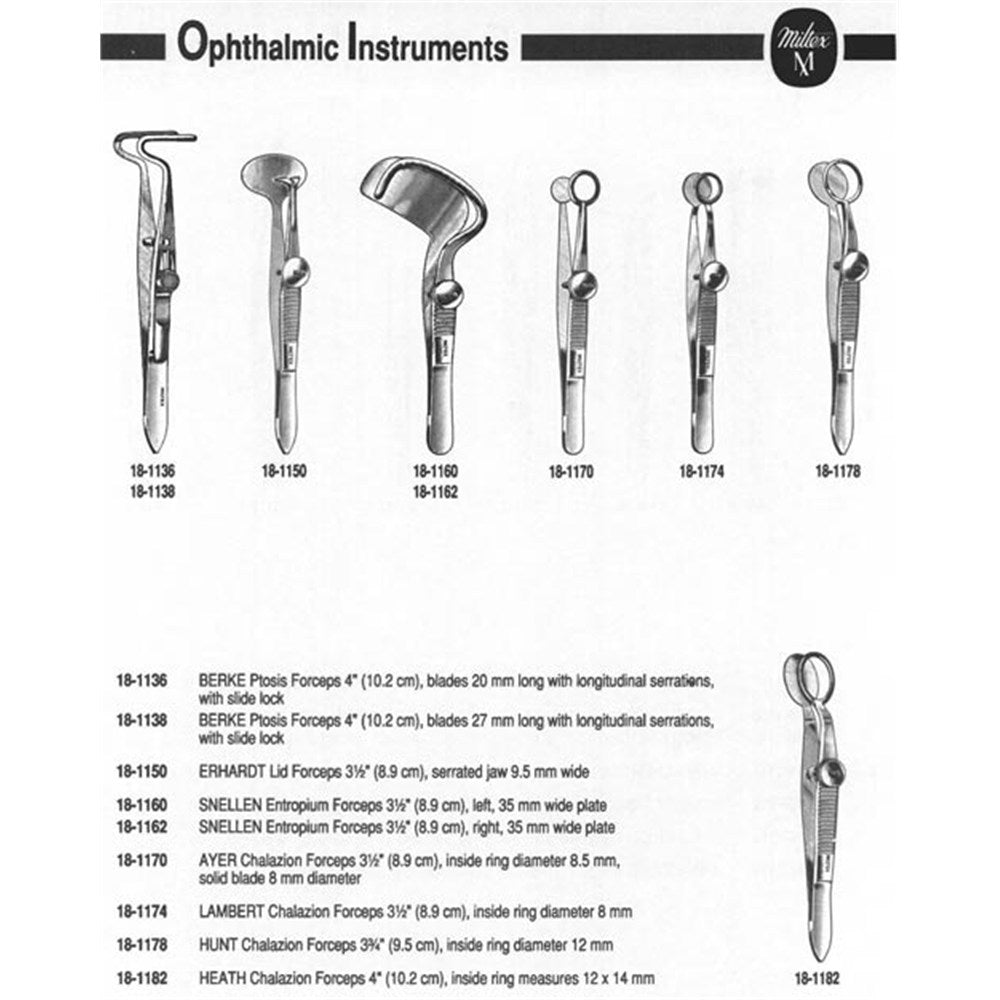 MILTEX HUNT Chalazion Forceps, 3-7/8" (97.5mm), Fenestrated Jaw, Inside Ring Diameter 12mm. MPN: 18-1178 - Image 2
