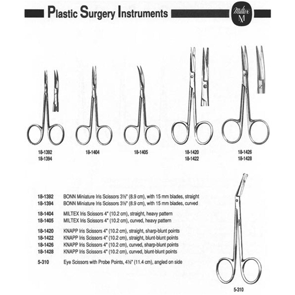 MILTEX Iris Scissors, 4-1/8" (104mm), Straight, 1-1/4" (32mm) Blades, Heavy Pattern. MPN: 18-1404 - Image 4