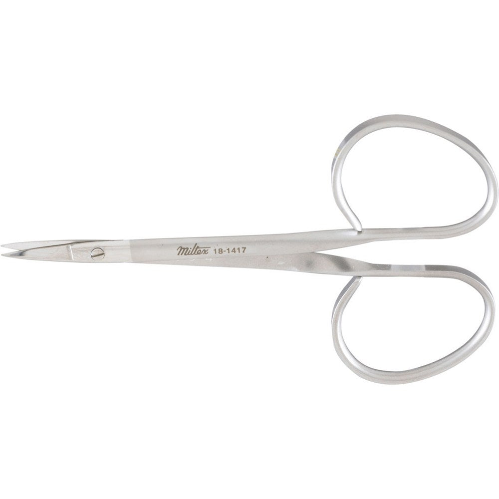 MILTEX Iris Scissors, 3-3/4" (96mm), Straight, 18,5mm Blades, Ribbon Type Handle. MPN: 18-1417
