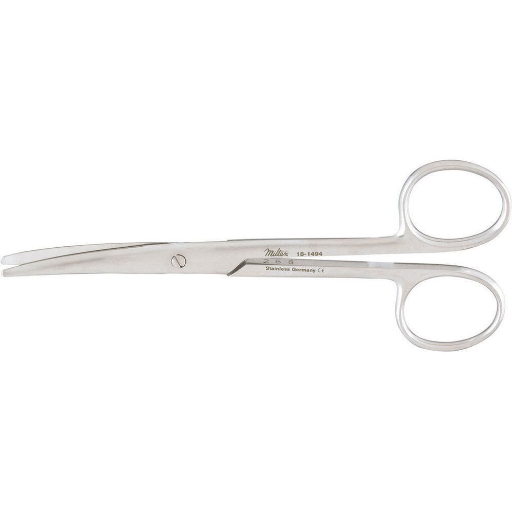 MILTEX ENUCLEATION Scissors, 5" (127mm), Light Curve, Rounded Blades, Blunt Tips. MPN: 18-1494