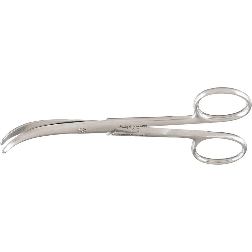 MILTEX ENUCLEATION Scissors, 5" (127mm), Full Curve, Rounded Blades, Blunt Tips. MPN: 18-1498