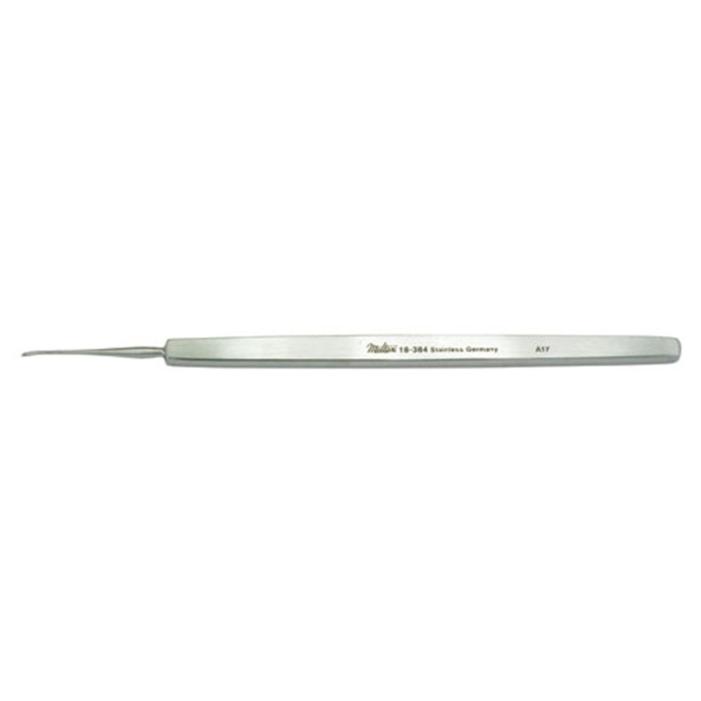 MILTEX ELVIS Foreign Body Spud, 4-3/4" (12.1 cm), oval curette 1 X 3 mm with fine point. MPN: 18-384