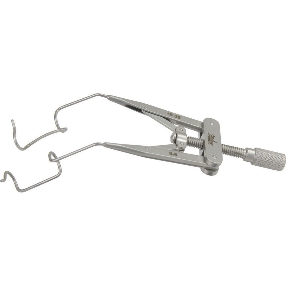 MILTEX LIEBERMAN Eye Speculum, Kratz Style Open Wire Blades with adjustable locking mechanism, 2-3/4" (7 cm), 15 mm blades. MPN: 18-39