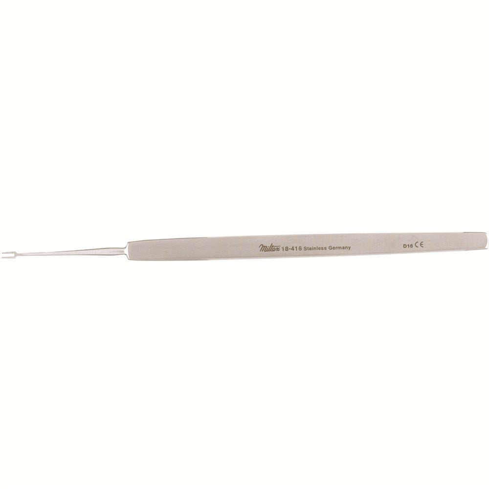 MILTEX GUTHRIE Fixation Hook, sharp double prongs 1.5 mm wide. MPN: 18-416