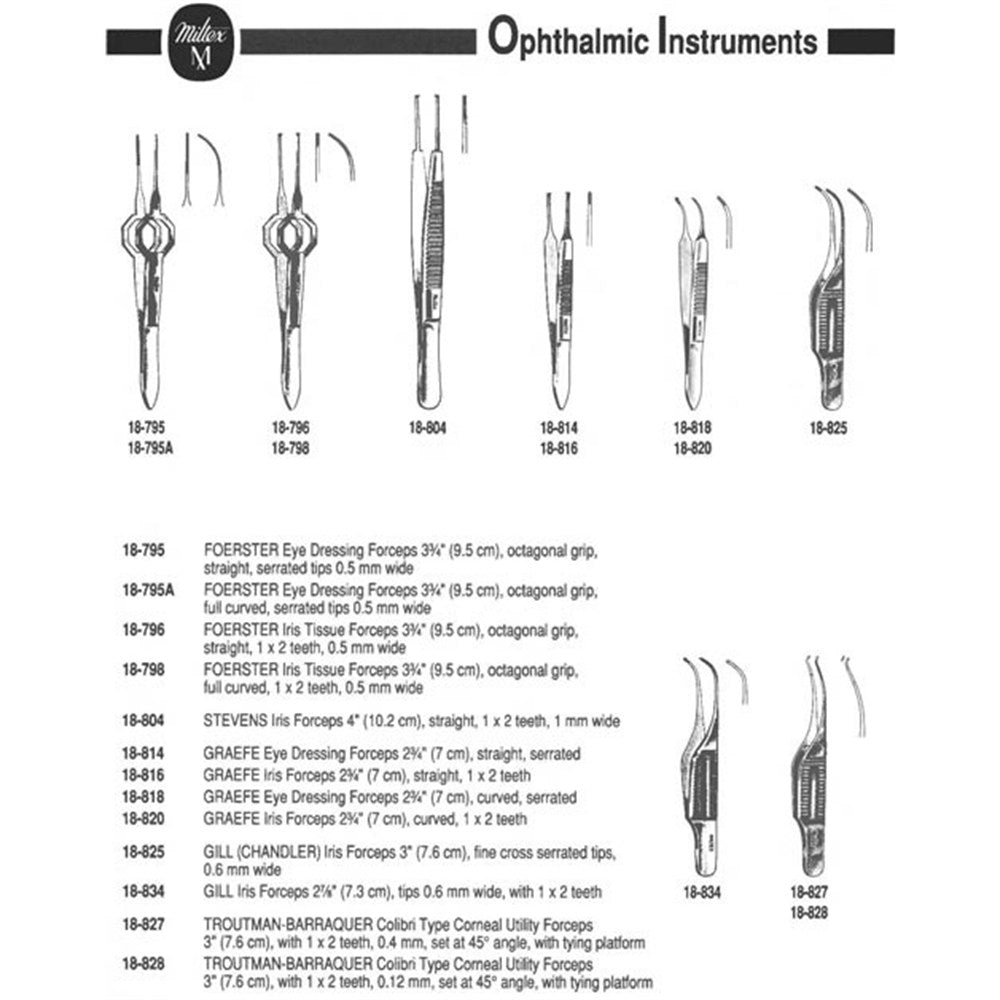 MILTEX VON GRAEFE Iris Forceps, 2-7/8" (72mm), straight, 1 X 2 teeth. MPN: 18-816 - Image 3