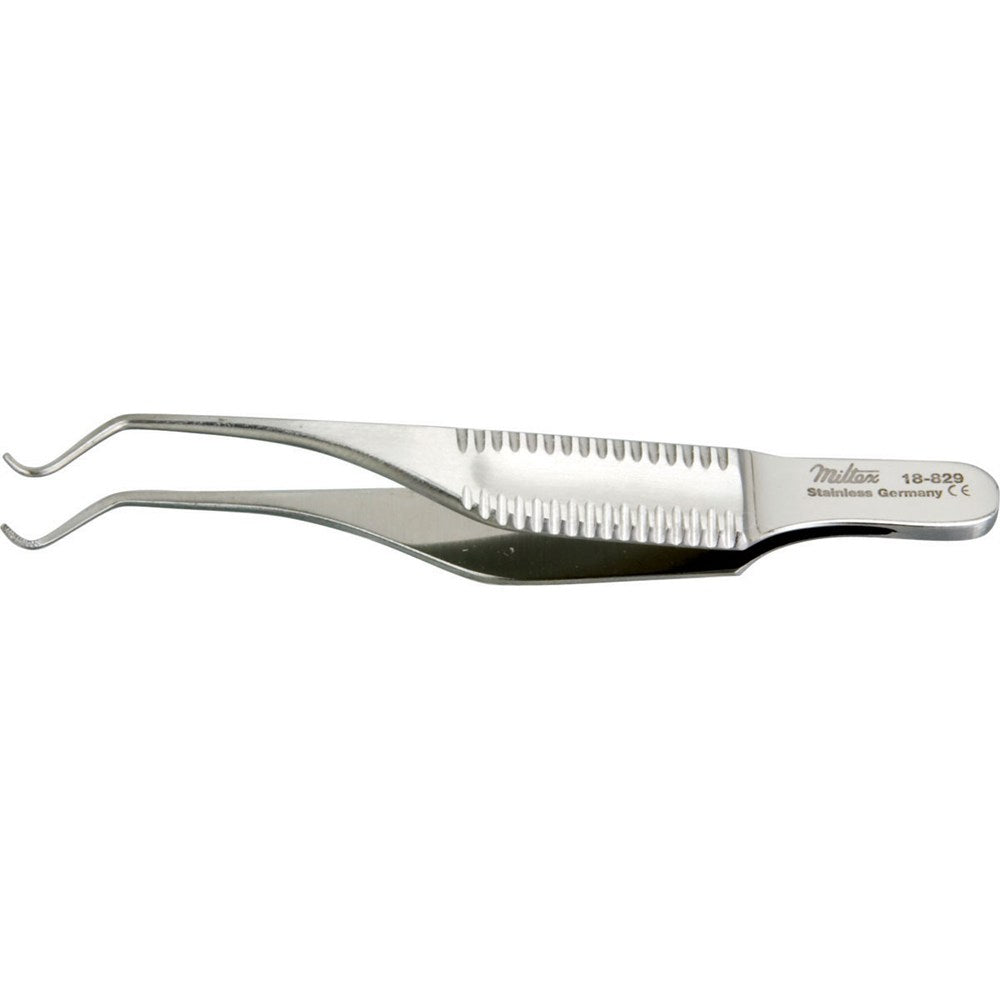MILTEX BOTVIN Iris Forceps,2-7/8" (7.3 cm), fine cross-serrated tips, 0.5 mm wide. MPN: 18-829
