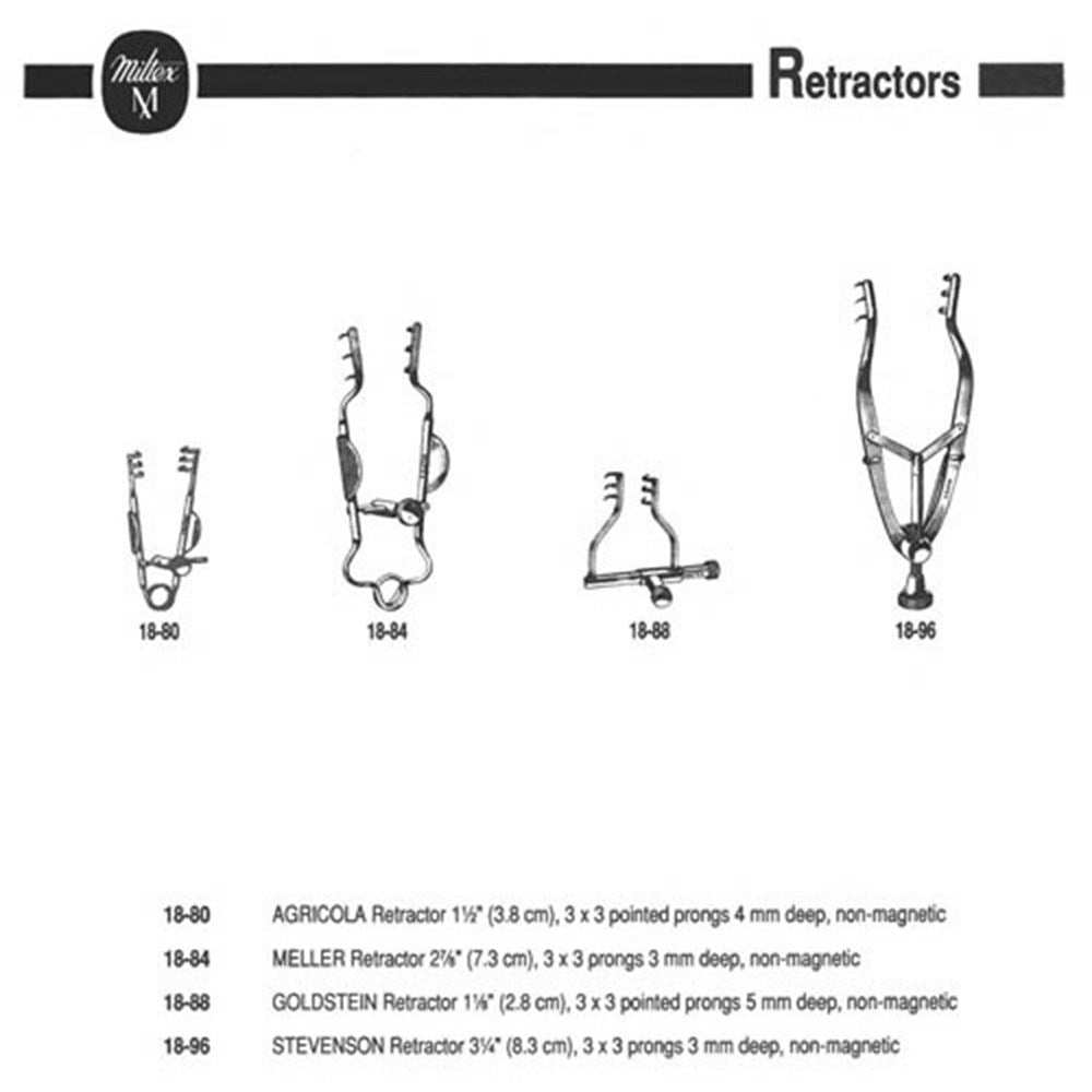 MILTEX STEVENSON Lacrimal Sac Retractor, 3-1/4" (8.3 cm), 3 X 3 prongs 3 mm deep. MPN: 18-96 - Image 2