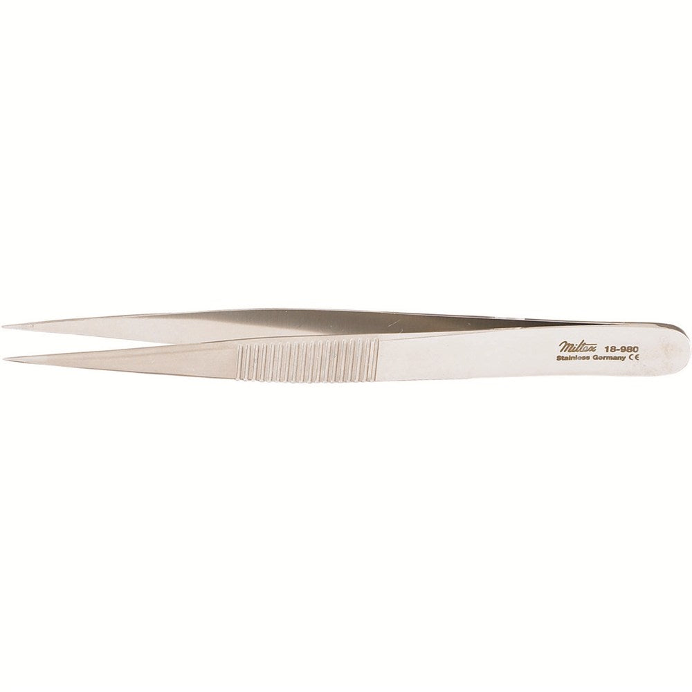 MILTEX THORPE Corneal & Splinter Forceps, 4" (10.2 cm), very sharp points, fine serrated tips. MPN: 18-980