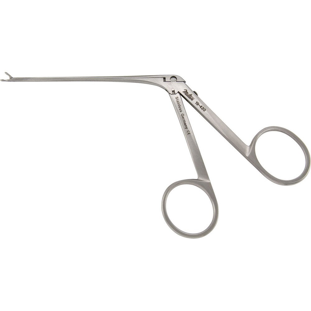 MILTEX HOUSE Miniature Ear Forceps, 2-/78" (7.3 cm) shaft, .6 mm X 1 mm cups, straight. MPN: 19-420