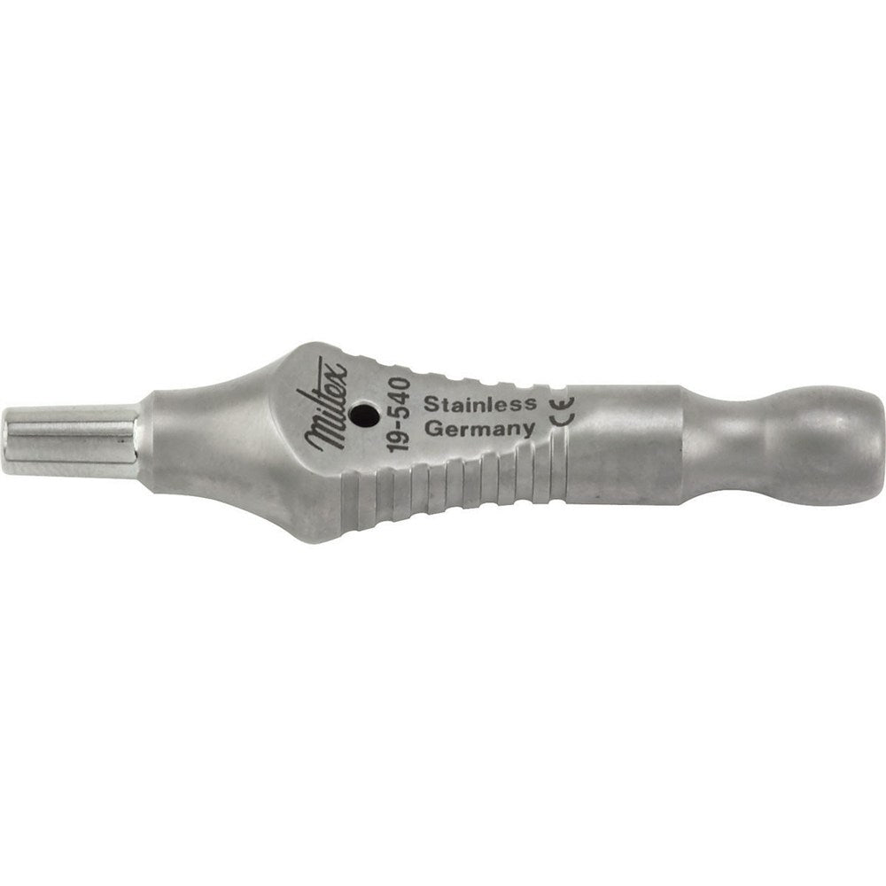 MILTEX HOUSE Cutoff Adaptor, 4 mm tubing end, for use with ROSEN Suction Tubes, stainless steel. MPN: 19-540