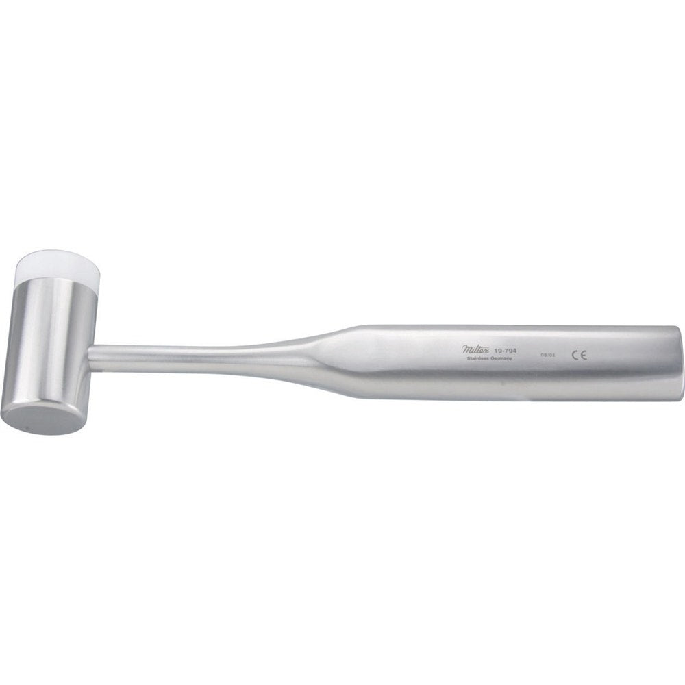 MILTEX Mallet, 7-1/2" (19.1 cm), lightweight 9 oz. (255 G), stainless head 1" (2.5 cm) diameter, 1 stainless face & 1 nylon cap. MPN: 19-794