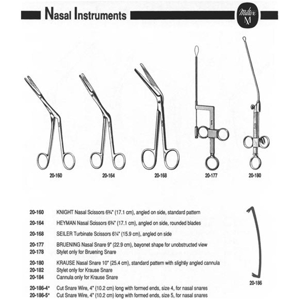 MILTEX Cut Snare Wire, 4" (100mm), with formed ends, size 4, 0.30mm diameter, for Nasal Snares, Pack of 12. MPN: 20-186-4 - Image 2