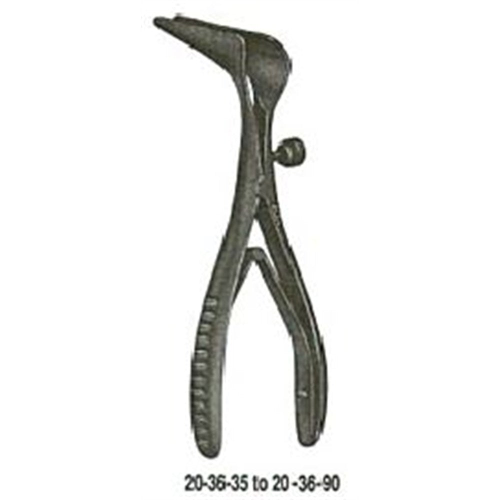 MILTEX COTTLE Septum Speculum, 5-1/8" (130mm), 3-1/2" (90mm) long narrow tapered blades, hinged double spring, side adjusting screw, Ebony Finish. MPN: 20-36-90