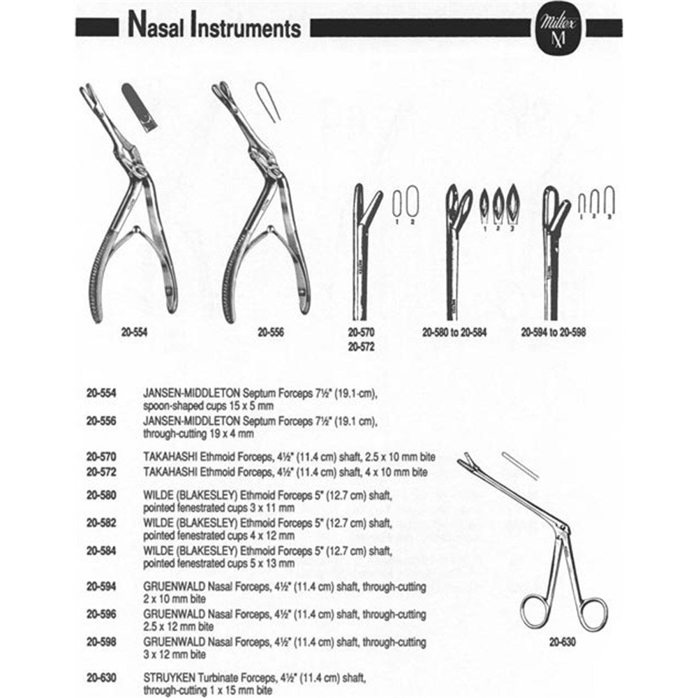 MILTEX TAKAHASHI Ethmoid Forceps, 4-1/2" (11.4 cm) shaft, 4 X 10 mm bite. MPN: 20-572 - Image 2