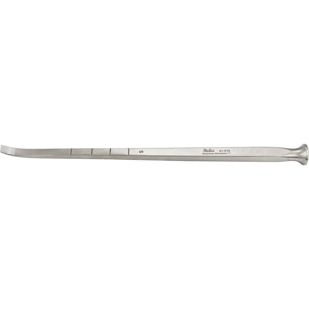 MILTEX COTTLE Chisel, 7-1/4" (18.4 cm), curved, 5 mm, with depth graduations in cm. MPN: 21-212