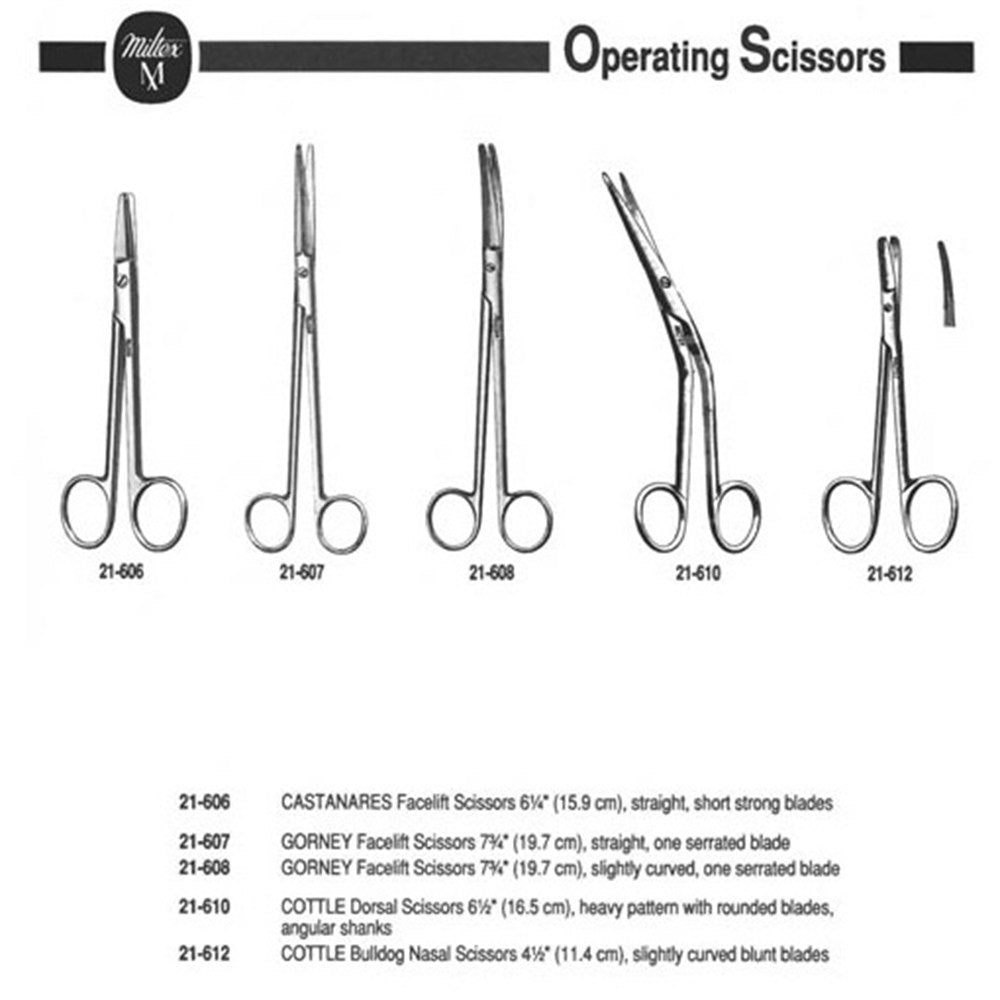 MILTEX GORNEY Facelift Scissors, 7-3/4" (19.7 cm), straight, one serrated blade. MPN: 21-607 - Image 2