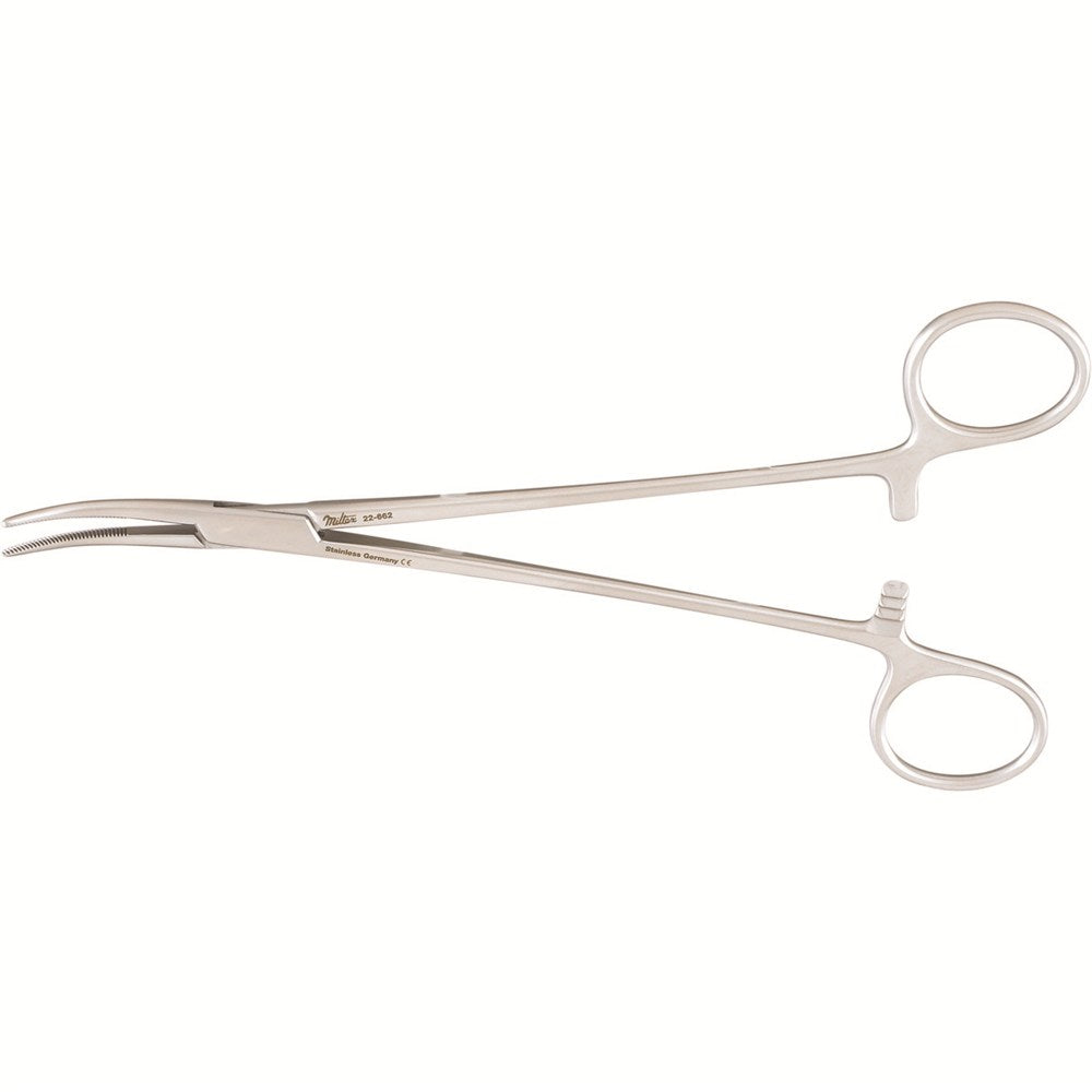 MILTEX SCHNIDT Tonsil Hemostatic Forceps 7-1/2", Half Curved, Closed Rings. MPN: 22-662