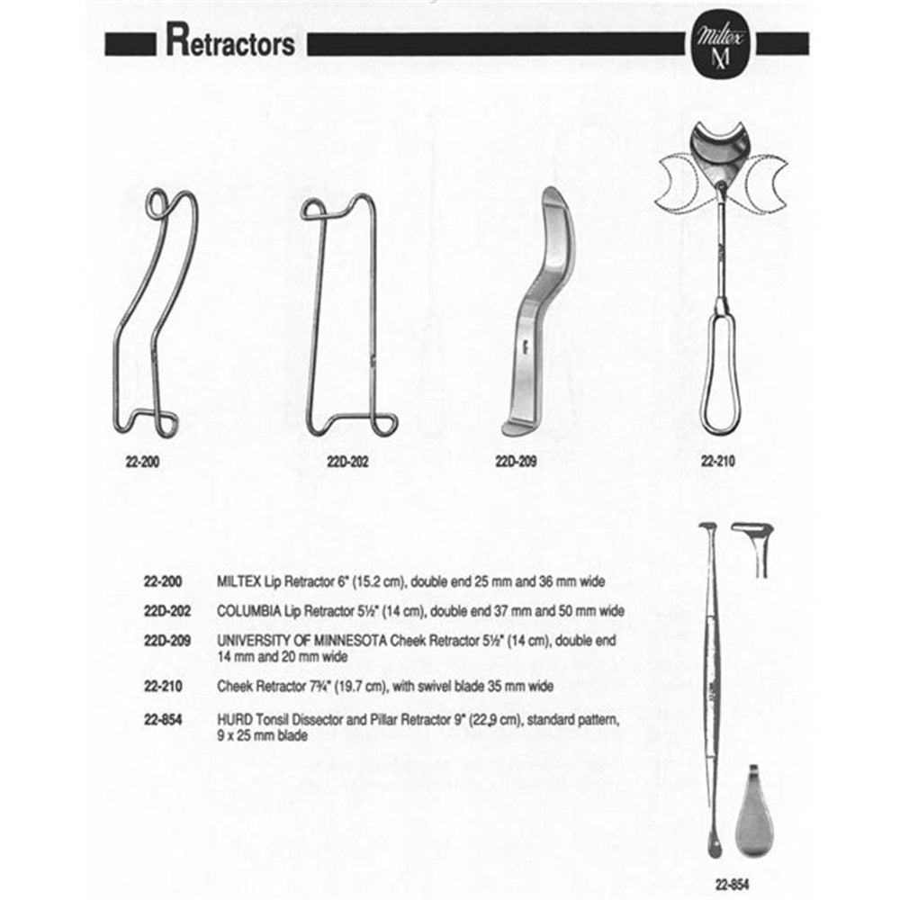 MILTEX HURD Dissector & Pillar Retractor, 9" (22.9 cm), standard pattern, 9 X 25 mm blade. MPN: 22-854 - Image 2