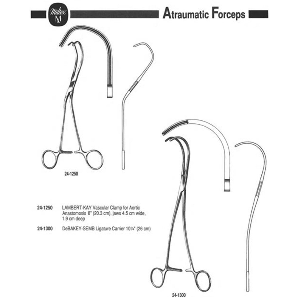 MILTEX LAMBERT-KAY Vascular Clamp for Aortic Anastomosis, 8" (202mm). MPN: 24-1250 - Image 2