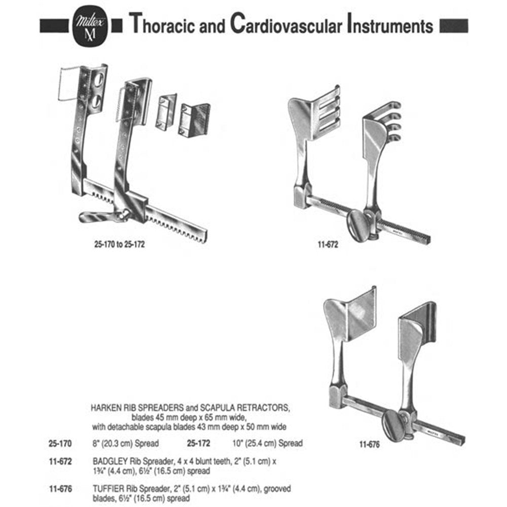 MILTEX HARKEN Rib Spreader & Scapula Retractor, 10" (25.4 cm) spread. MPN: 25-172 - Image 2