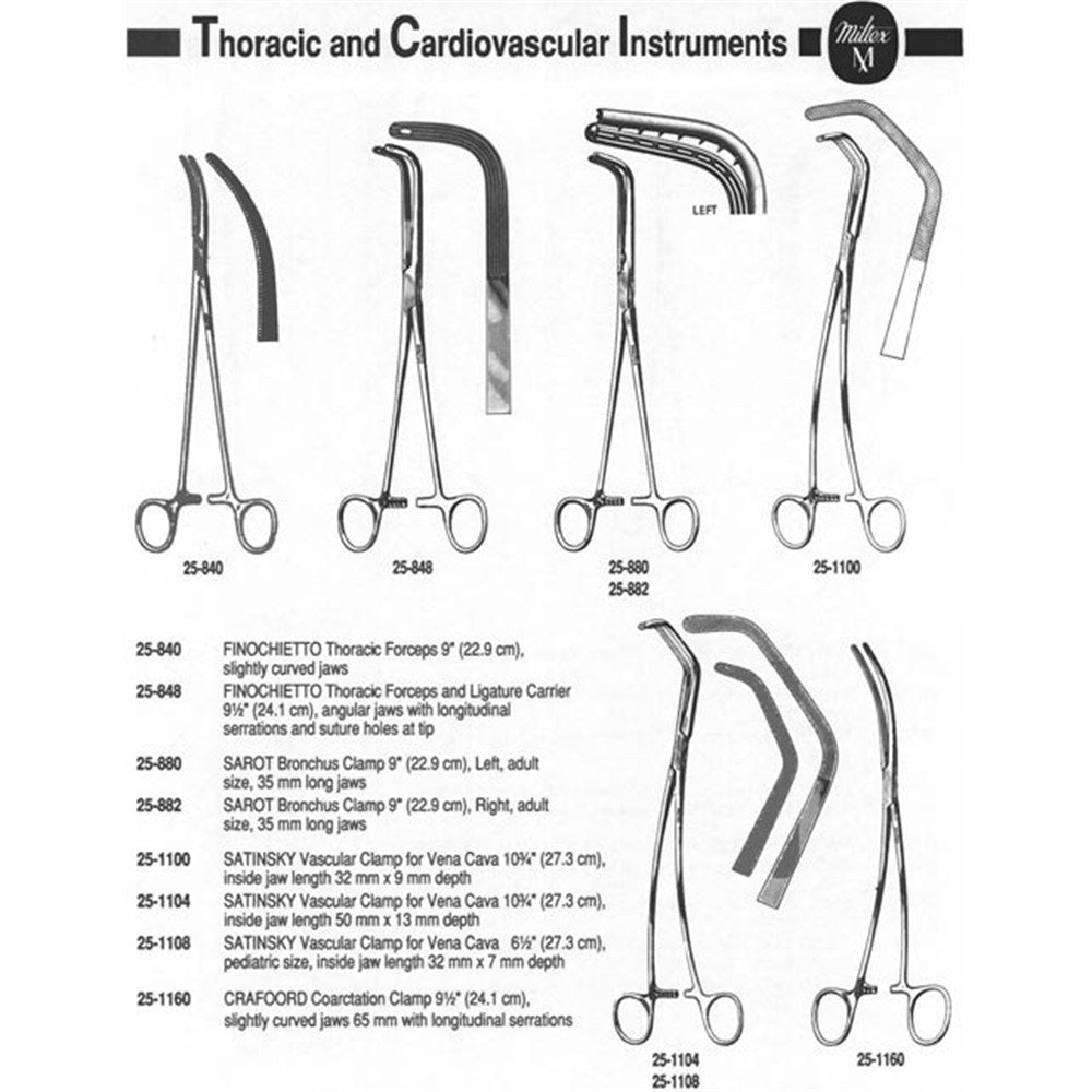 MILTEX FINOCHIETTO Thoracic Forceps, 8-3/4" (220mm), Slightly Curved. MPN: 25-840 - Image 3
