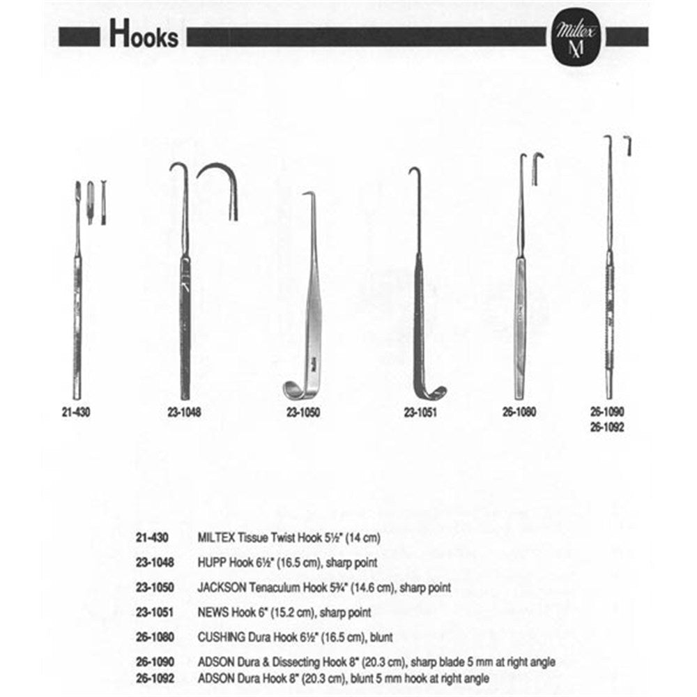 MILTEX CUSHING Dura Hook, 6-3/4", blunt. MPN: 26-1080 - Image 3