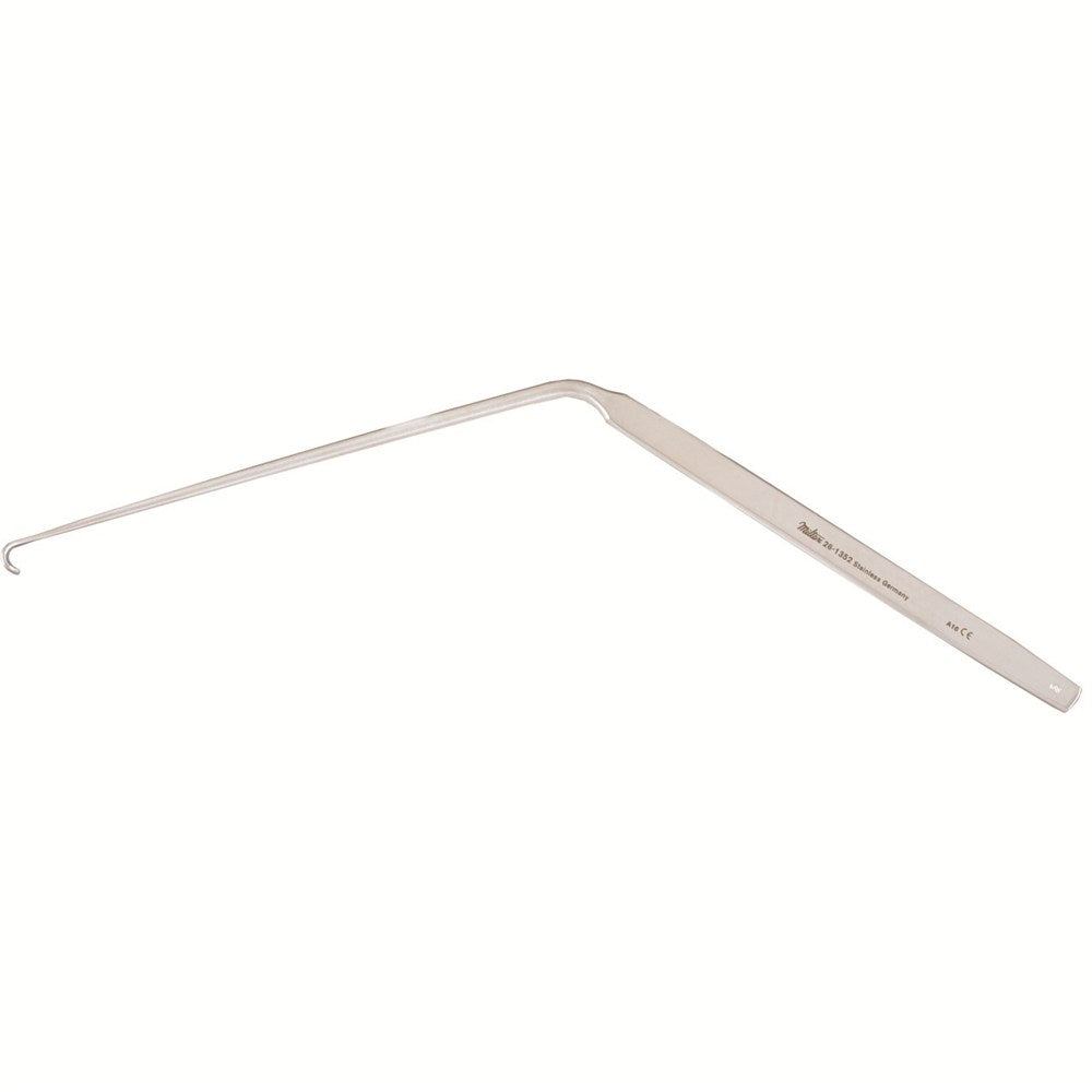 MILTEX LOVE Nerve Root Retractor, 8-1/2" (21.6 cm), angled 45 degrees, 7 mm blade. MPN: 26-1352