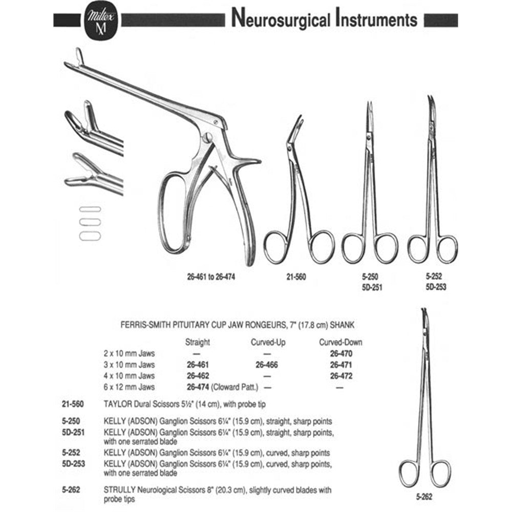 MILTEX FERRIS-SMITH Pituitary Cup Jaw Rongeur, 7" (17.8 cm) shank, 3 X 10 mm jaws, curved-up. MPN: 26-466 - Image 2