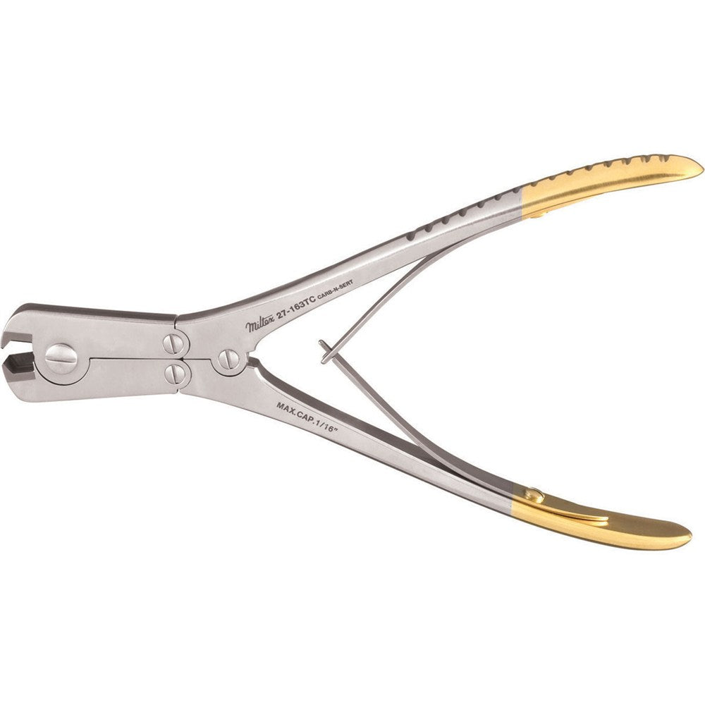 MILTEX Pin and Wire Cutter, 6-3/4" (169.5mm), Front and Side Cut, Tungsten Carbide, Double Action. MPN: 27-163TC