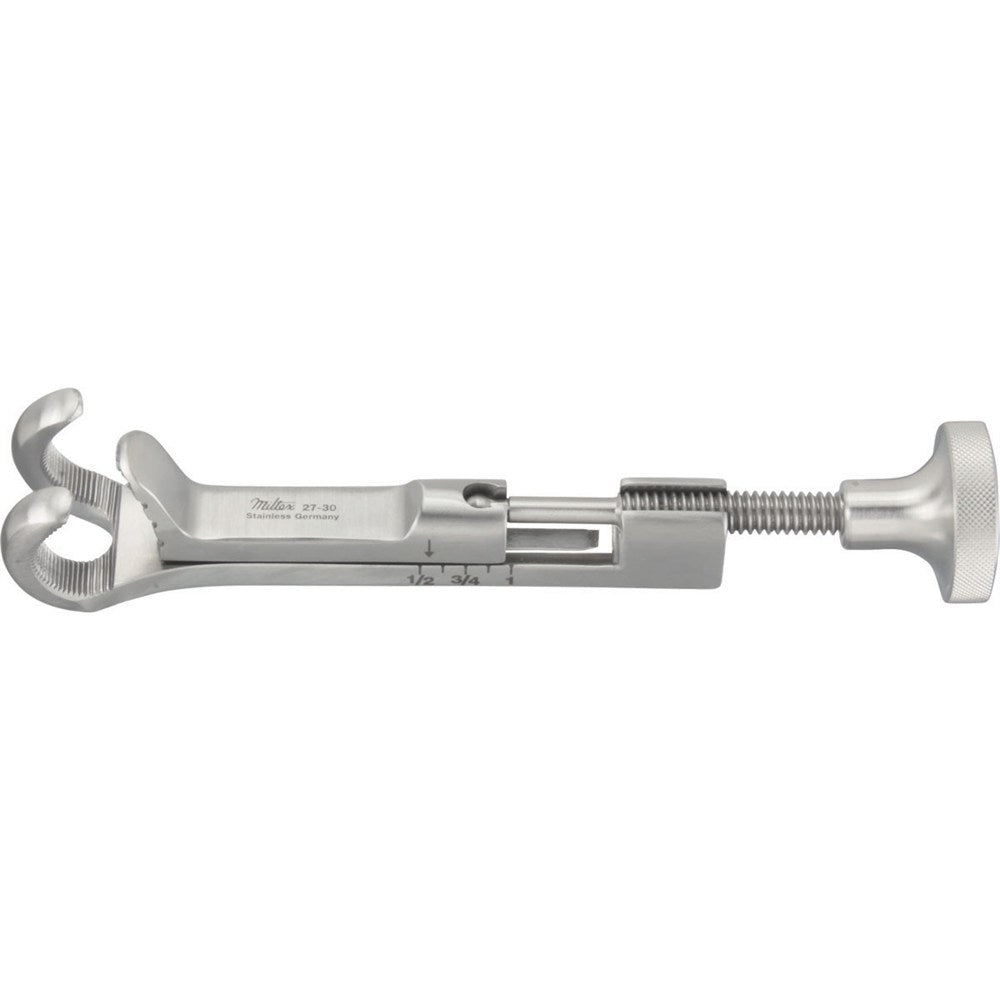 MILTEX LOWMAN Bone Holding Clamp 4-3/4", 1 x 2 Prong Jaws, 7/8" wide. MPN: 27-30
