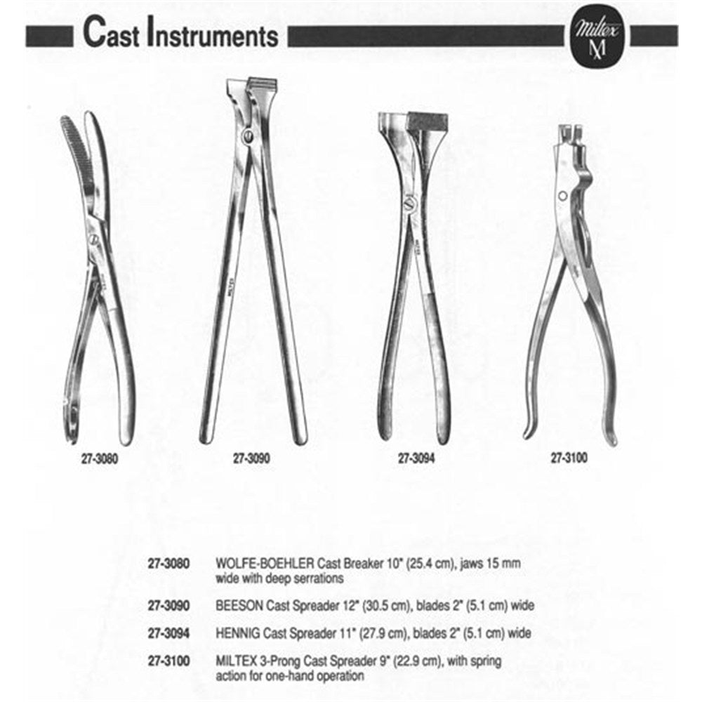 MILTEX Cast Spreader, 8-3/4" (225mm), 1x2 Prongs, with spring action for one-hand operation. MPN: 27-3100 - Image 2