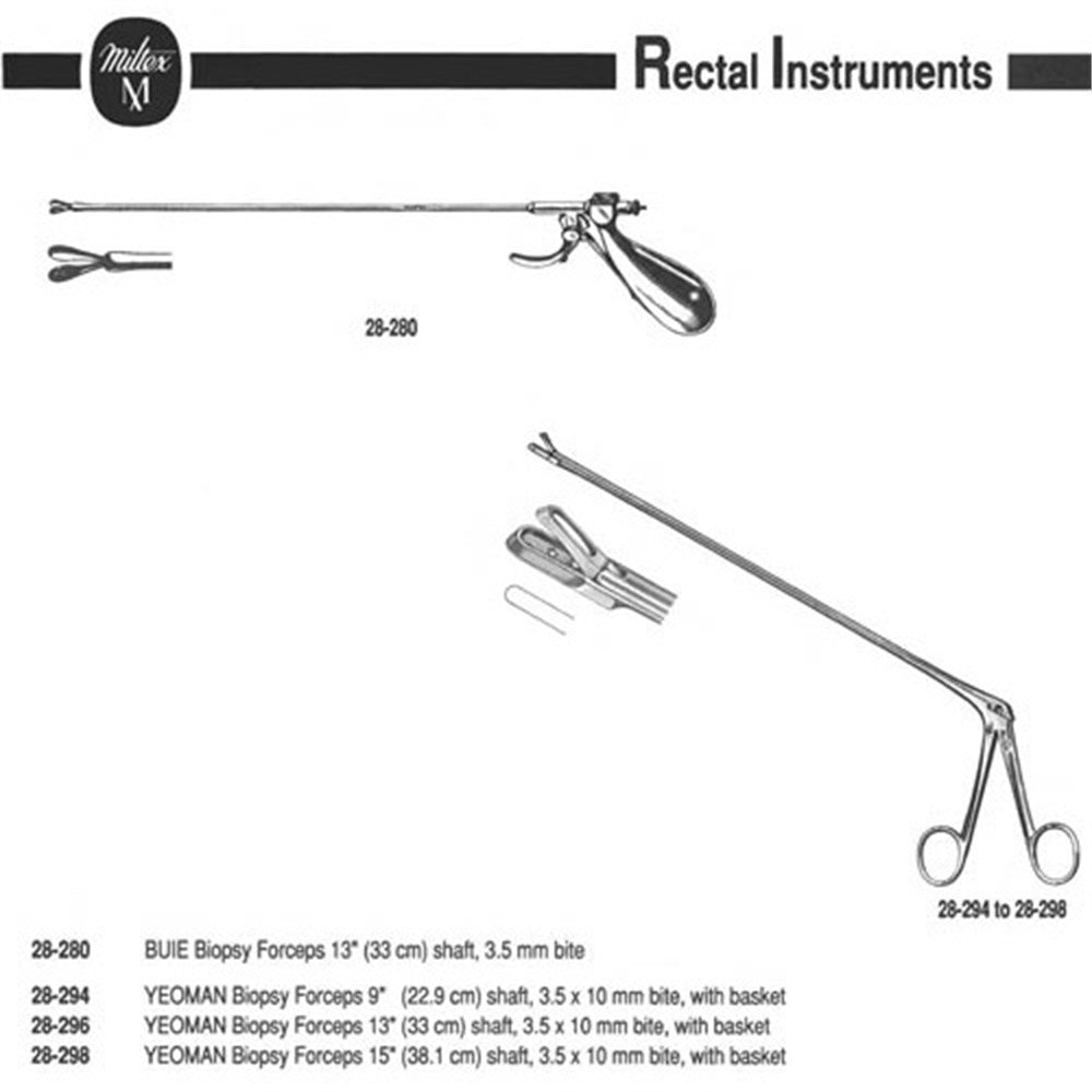 MILTEX YEOMAN Biopsy Forceps, 13" (33 cm) shaft, 3.5 X 10 mm bite, with basket. MPN: 28-296 - Image 2