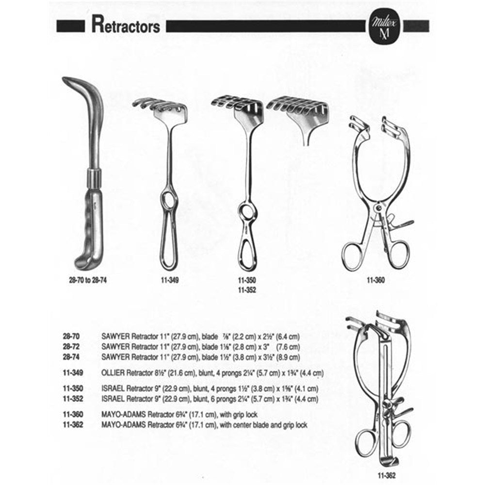 MILTEX SAWYER Rectal Speculum, 11-1/4" (285mm), Small Blade, 2-1/2" (64mm) Deep x 7/8" (22mm), Wide. MPN: 28-70 - Image 2