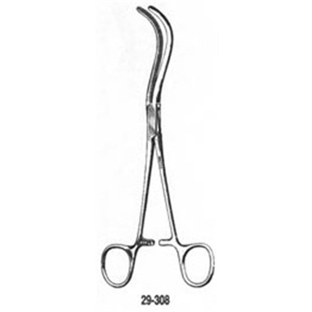 MILTEX MAYO (GUYON) Vessel Clamp, 9-1/4" (235mm), double curved jaws, serrated. MPN: 29-308