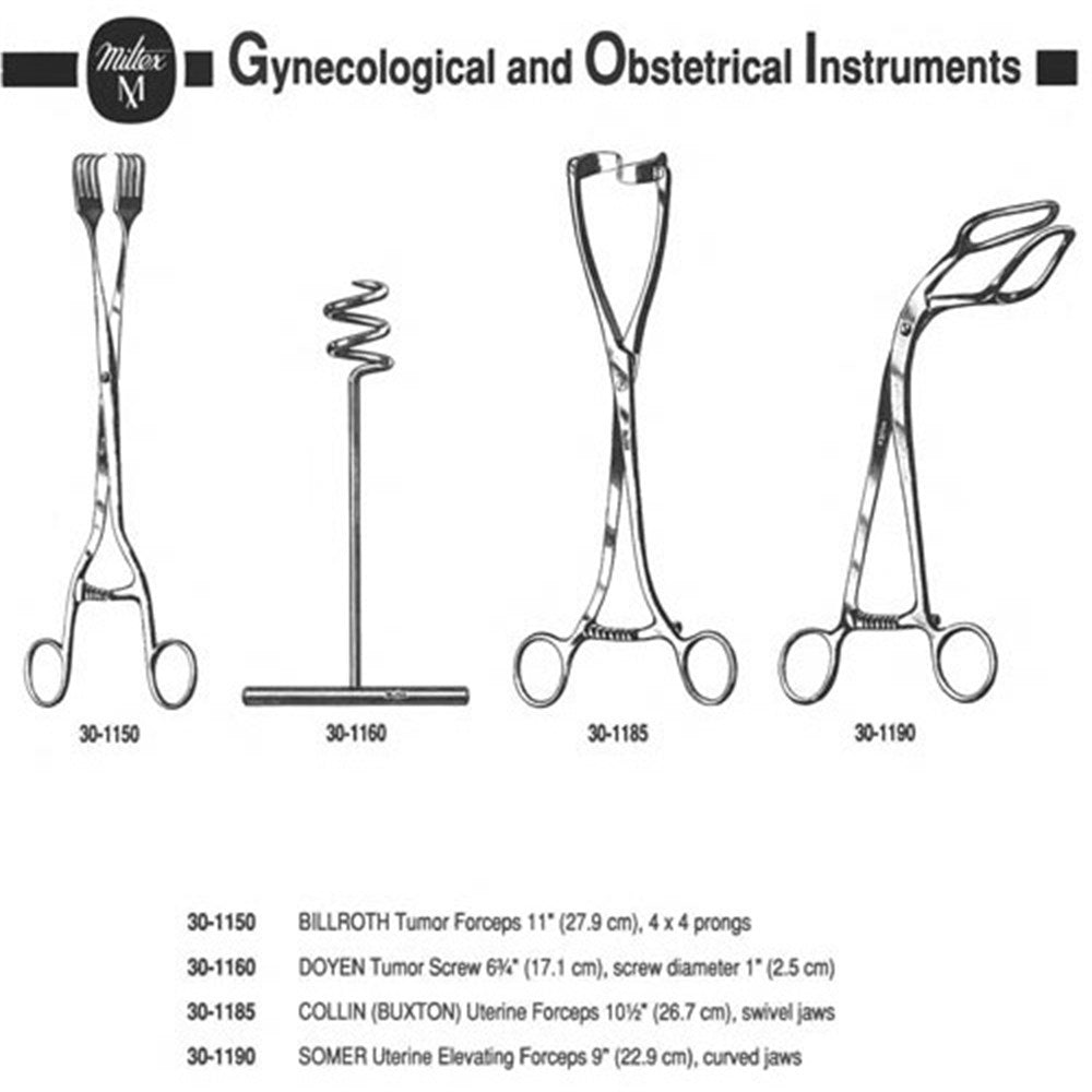 MILTEX SOMER Uterine Elevating Fopceps, 9" (22.9 cm), curved jaws. MPN: 30-1190 - Image 2