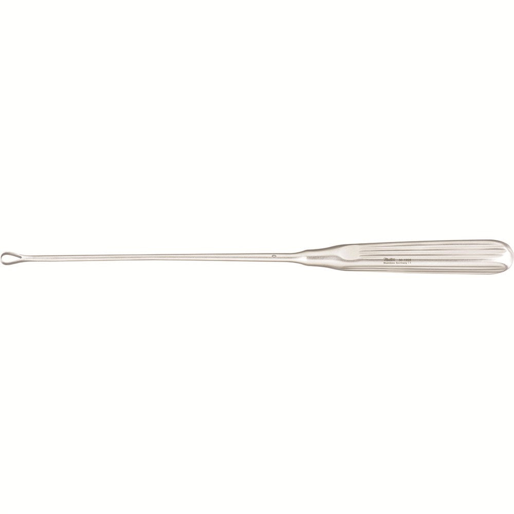 MILTEX SIMS Uterine Curette, 11" (27.9 cm), sharp blades on malleable shank, size 00. MPN: 30-1205-0