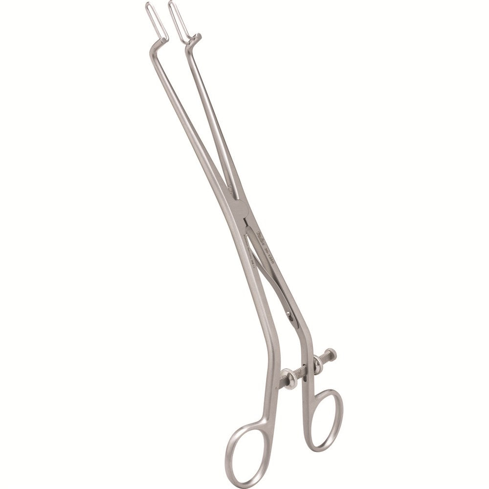 MILTEX KOGAN Endocervical Speculum, 9-1/2" (24.1 cm), gauge & set screw, offset ring handles, fenstrated jaws, 7 X 25 mm. MPN: 30-1350