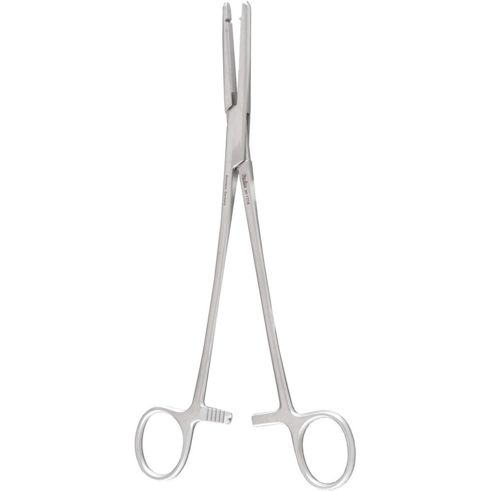 MILTEX BALLENTINE Hysterectomy Forceps, 8-1/2" (21.6 cm), longitudinal serrations, single tooth, straight. MPN: 30-1718