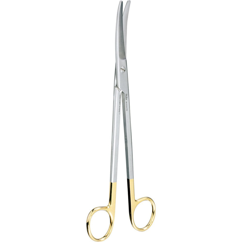 MILTEX Z-Type Hysterectomy/Parametrium Scissors, 9" (22.9cm) Slight Curve, Carb-N-Sert Blades. MPN: 30-2101TC