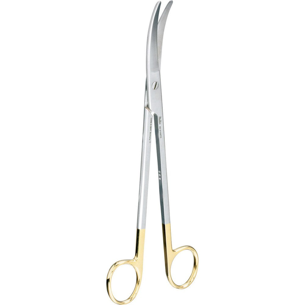 MILTEX Z-Type Hysterectomy/Parametrium Scissors, 9" (22.9cm) Curved, Carb-N-Sert Blades. MPN: 30-2102TC