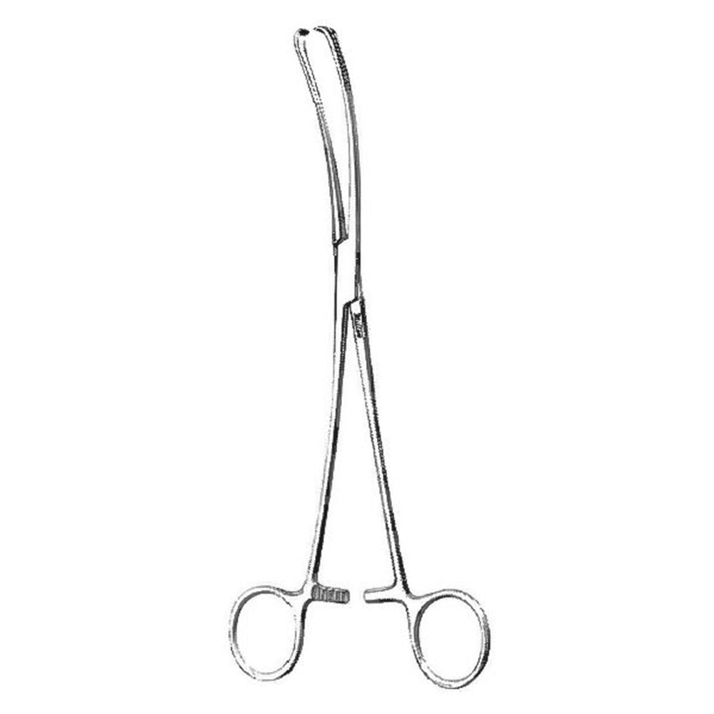 MILTEX KELLY Vulsellum Forceps, 9-1/4" (23.5 cm), curved sideways, 4 X 5 teeth, 7.7 mm wide. MPN: 30-998