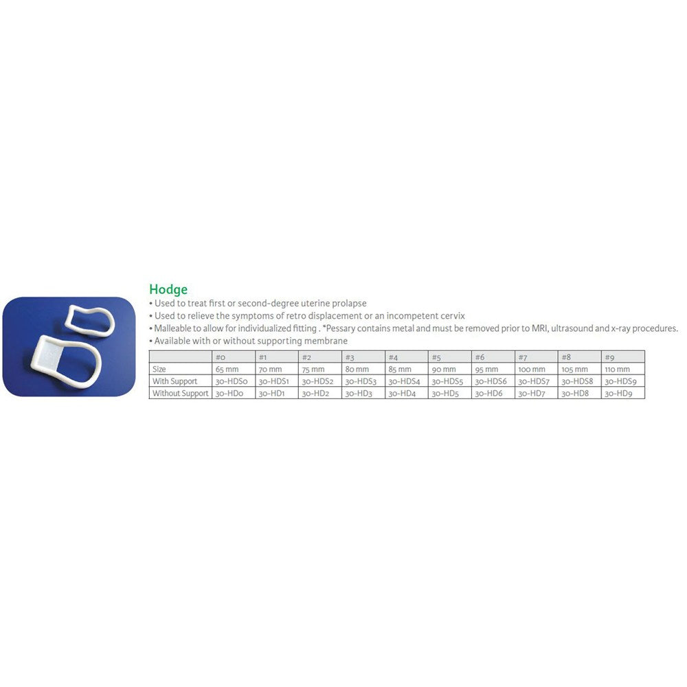 MILTEX PESSARY HODGE with Support, Size 7 (100mm). MPN: 30-HDS7 - Image 2