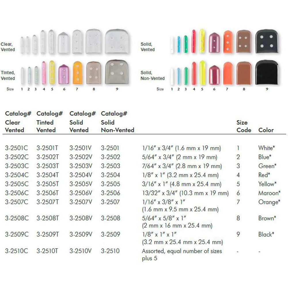 MILTEX Tip-It Instrument Protectors, Tinted, Vented, Size 3, Green, 50/Pack. MPN: 3-2503T - Image 2