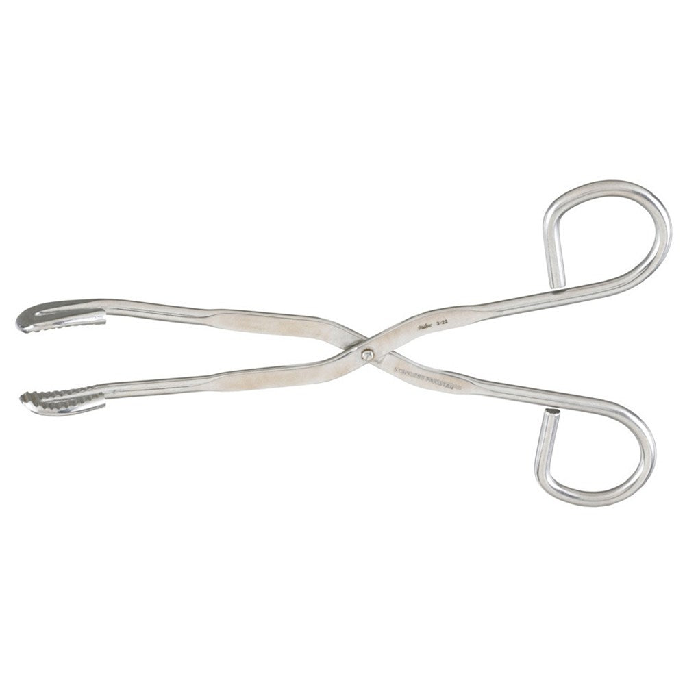 MILTEX Utility-Sterilizer Forceps, 10-3/4" (275mm), Curved, Serrated Jaws, Ring Handles. MPN: 3-26