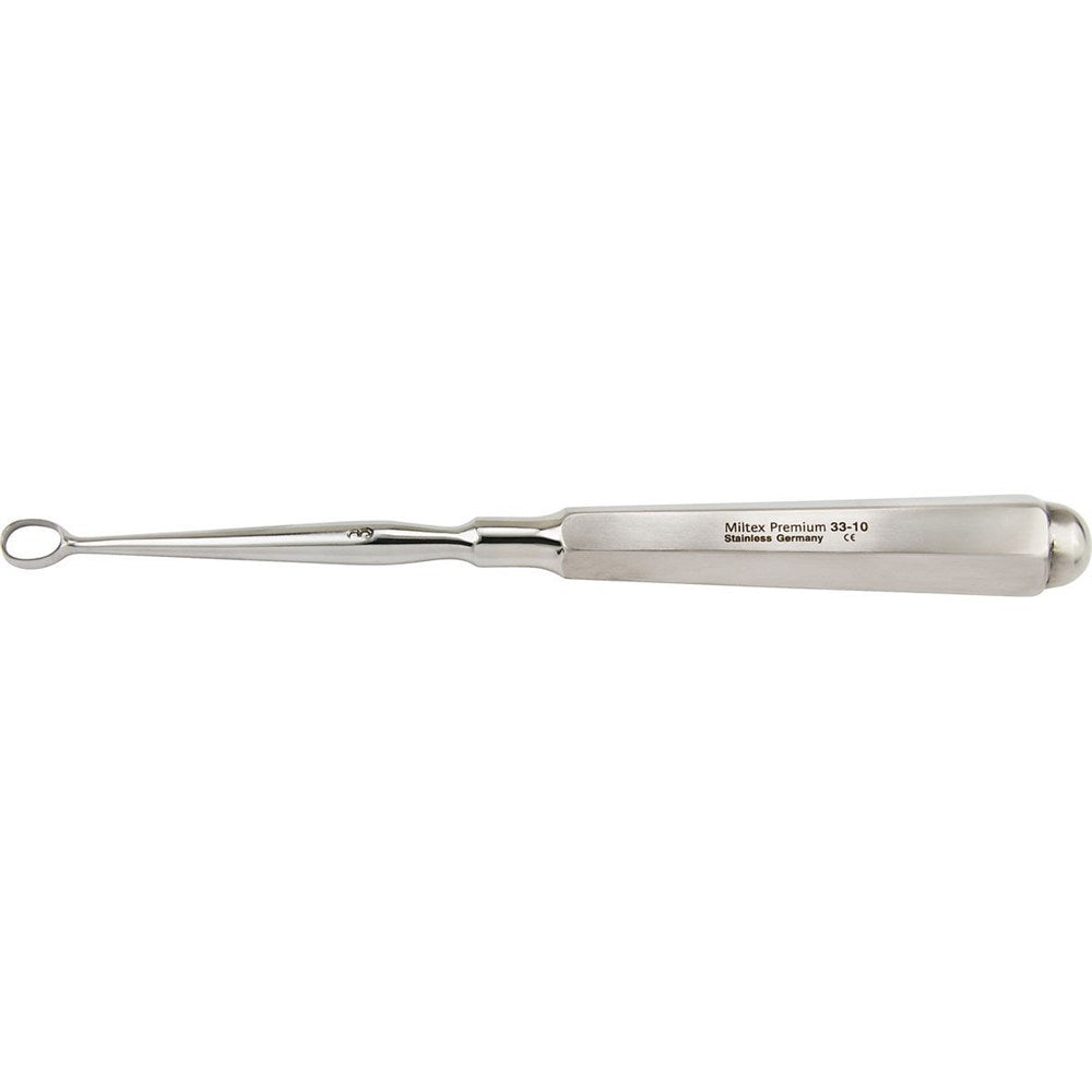 MILTEX PIFFARD DERMAL Curette, 6-1/4" (161mm), oval, size 3: 8.5mm x 8.4mm (6.1mm inside diameter). MPN: 33-10