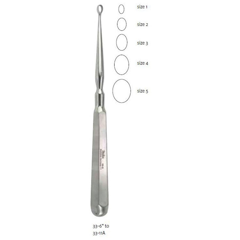 MILTEX PIFFARD DERMAL Curette, 6-1/2" (164mm), oval, size 4: 10.5mm x 11.1mm (8.1mm inside diameter). MPN: 33-11 - Image 3