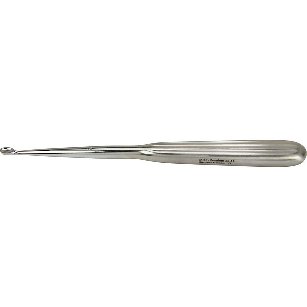MILTEX Dermal Curette, 6-1/4" (160mm), oval spoon, size 2: 4.8mm x 7.6mm. MPN: 33-14